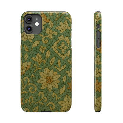 Slim Phone Cases Desert Bloom Boho Mosaic iPhone Case | Handcrafted Ceramic Tile Look | Warm Terracotta & Rose