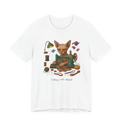 Cat Sewing Machine Tee