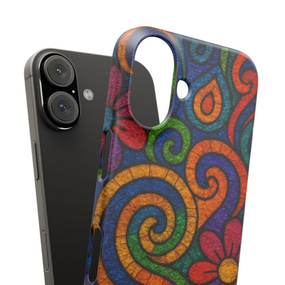 Psychedelic Hippie Phone Case, Boho Rainbow Retro 70s Groovy Art Cover