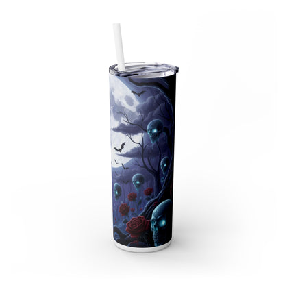 Rose Skull Skinny Tumbler, 20oz