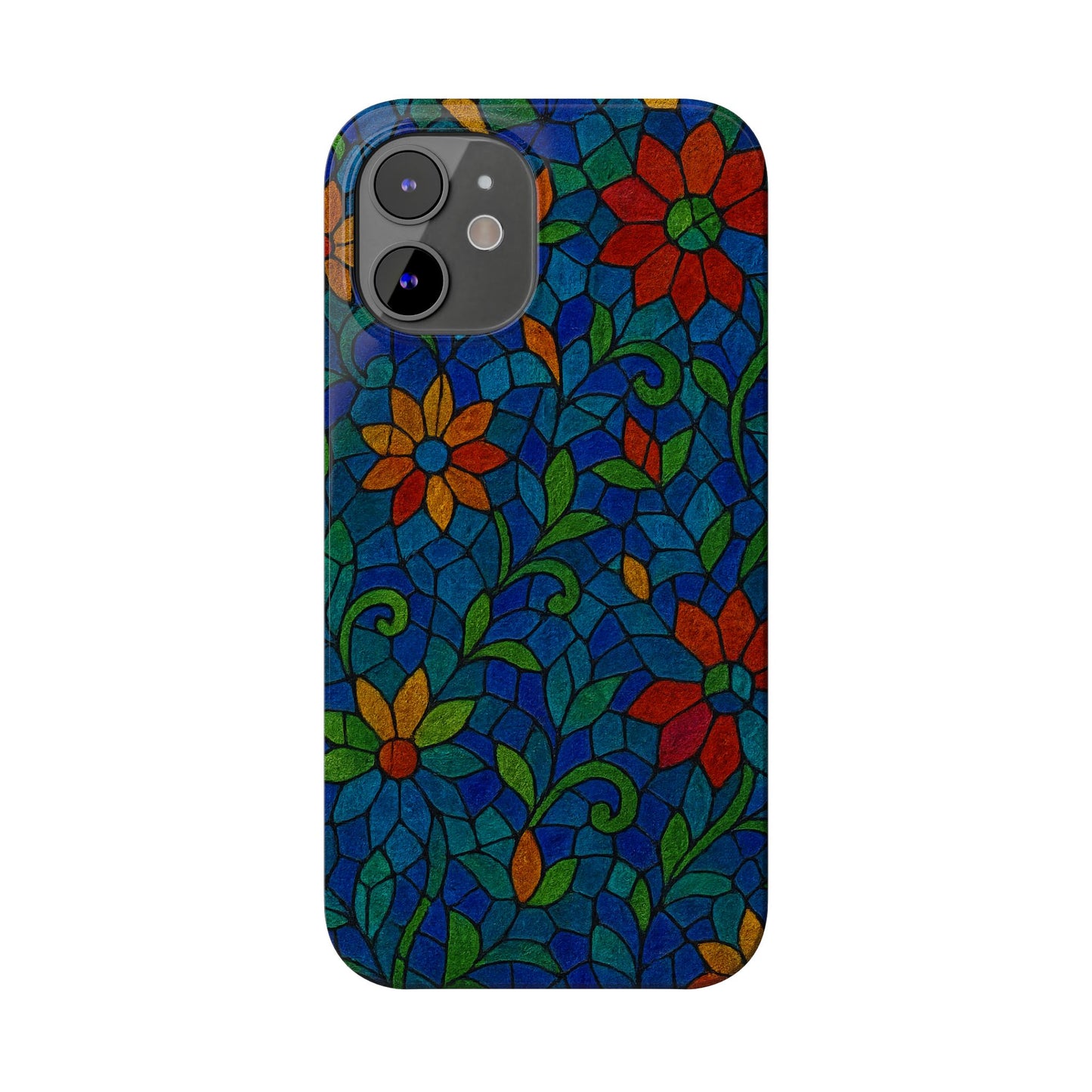 Slim Phone Cases Mystic Aura Mosaic  | 3D Iridescent Glass Tiles | Bohemian Energy Design
