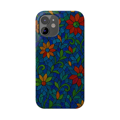 Slim Phone Cases Mystic Aura Mosaic  | 3D Iridescent Glass Tiles | Bohemian Energy Design
