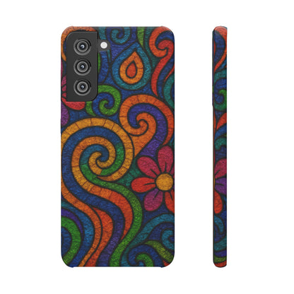 Psychedelic Hippie Phone Case, Boho Rainbow Retro 70s Groovy Art Cover
