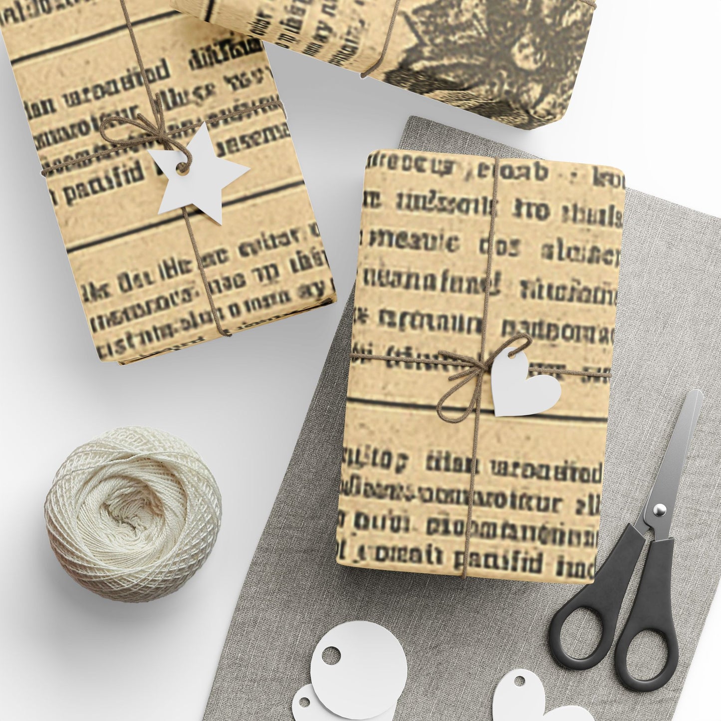 Wrapping Papers Vintage Newspaper Christmas Wrapping Paper | Black & White Retro Holiday Gift Wrap