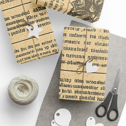 Wrapping Papers Vintage Newspaper Christmas Wrapping Paper | Black & White Retro Holiday Gift Wrap