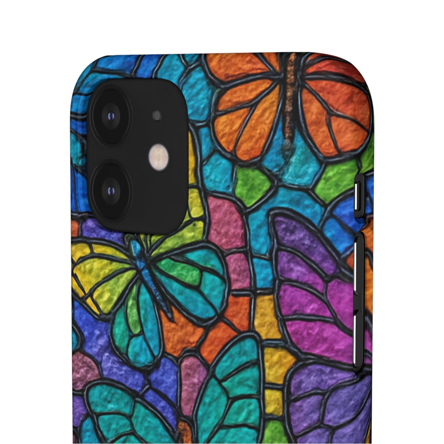 Psychedelic Butterfly Mosaic Phone Case, Trippy Hippie Butterflies,  Rainbow Stained-Glass Art Cover | Boho Festival Aesthetic Case