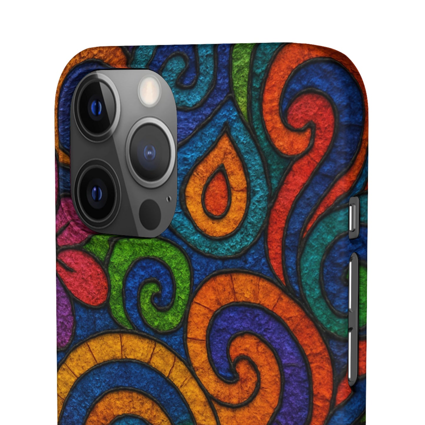 Psychedelic Hippie Phone Case, Boho Rainbow Retro 70s Groovy Art Cover