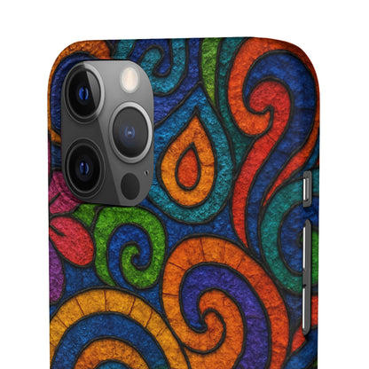 Psychedelic Hippie Phone Case, Boho Rainbow Retro 70s Groovy Art Cover
