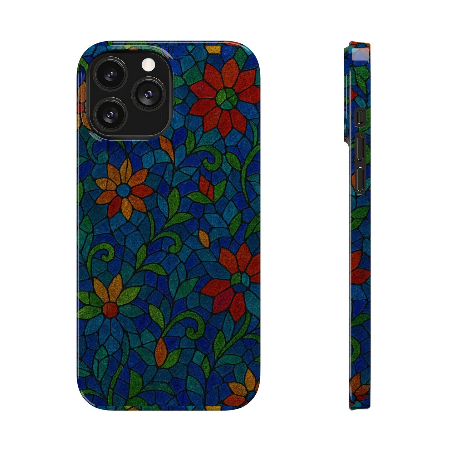 Slim Phone Cases Mystic Aura Mosaic  | 3D Iridescent Glass Tiles | Bohemian Energy Design