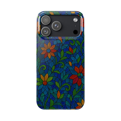 Slim Phone Cases Mystic Aura Mosaic  | 3D Iridescent Glass Tiles | Bohemian Energy Design