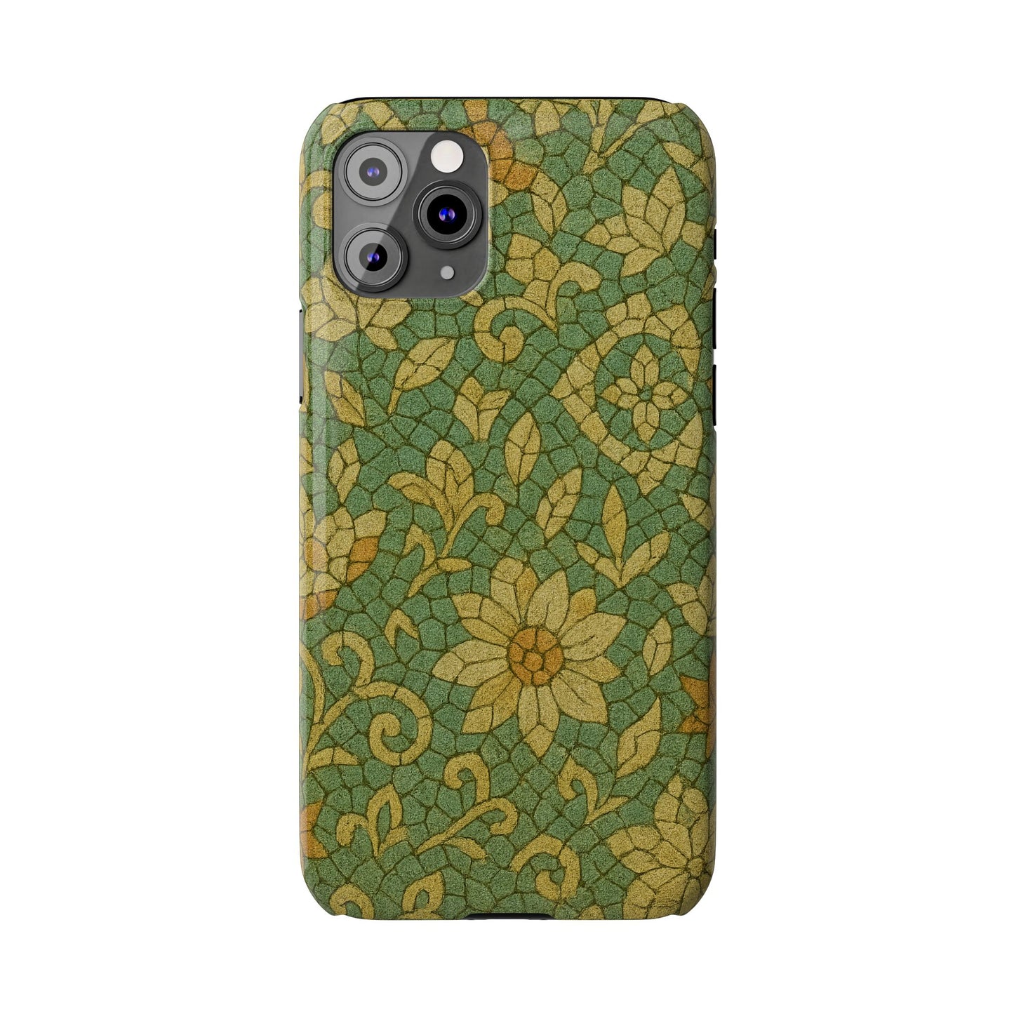 Slim Phone Cases Desert Bloom Boho Mosaic iPhone Case | Handcrafted Ceramic Tile Look | Warm Terracotta & Rose