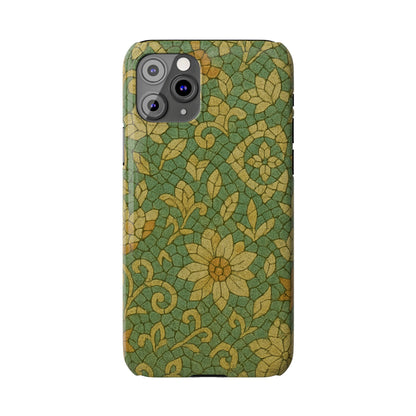 Slim Phone Cases Desert Bloom Boho Mosaic iPhone Case | Handcrafted Ceramic Tile Look | Warm Terracotta & Rose