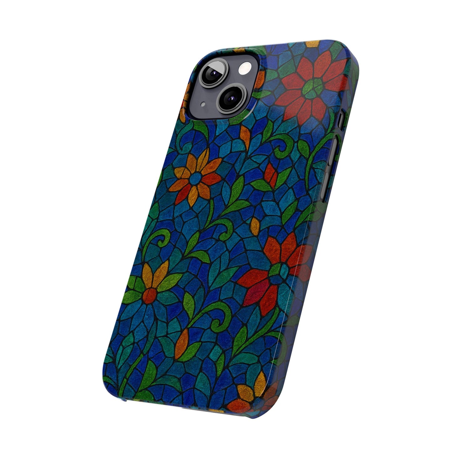 Slim Phone Cases Mystic Aura Mosaic  | 3D Iridescent Glass Tiles | Bohemian Energy Design