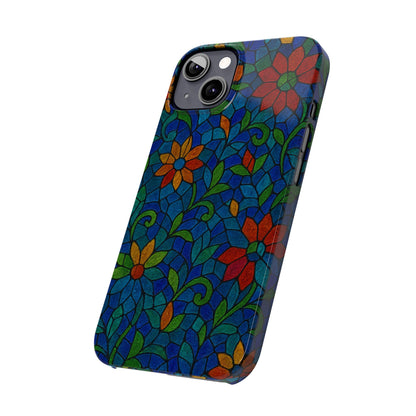 Slim Phone Cases Mystic Aura Mosaic  | 3D Iridescent Glass Tiles | Bohemian Energy Design