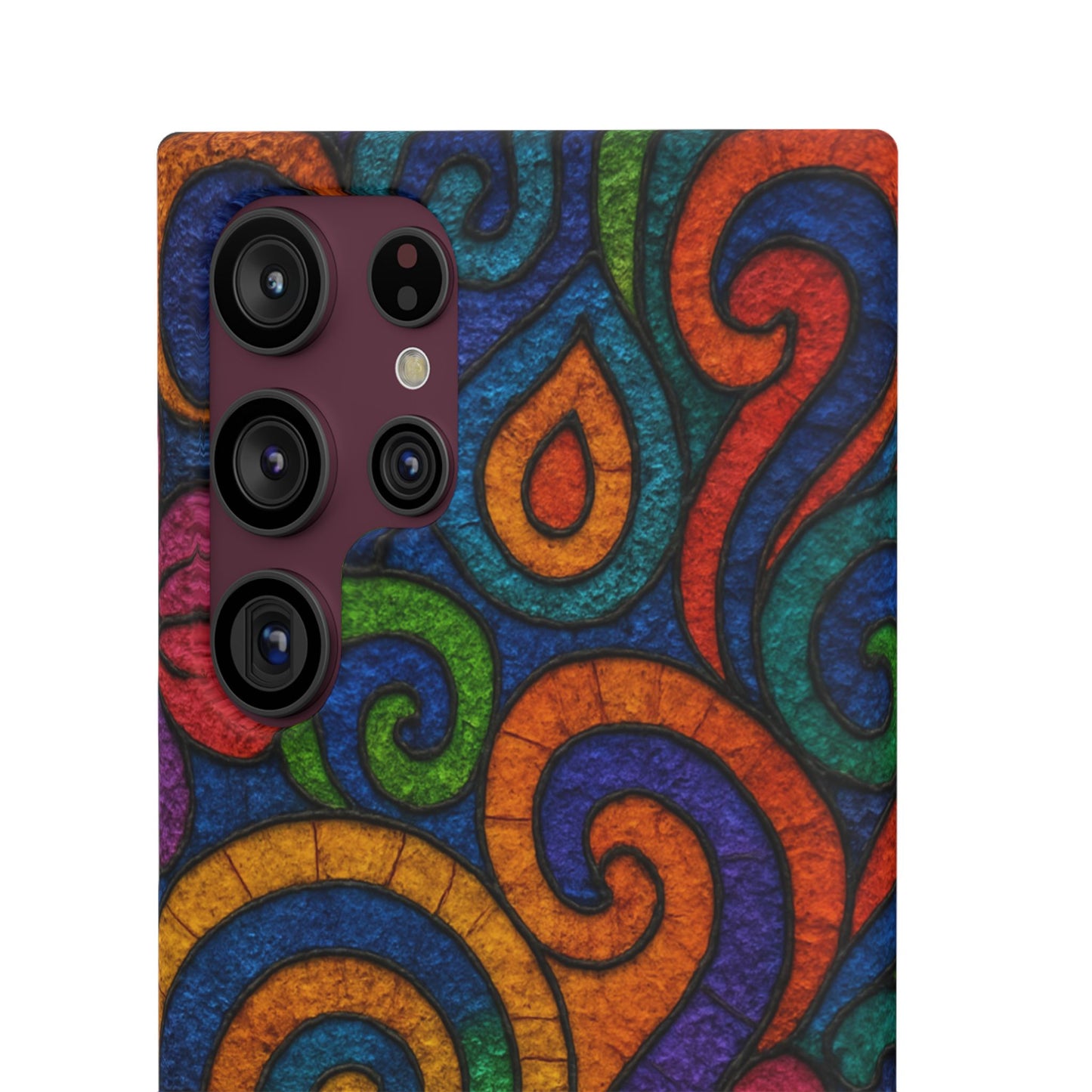 Psychedelic Hippie Phone Case, Boho Rainbow Retro 70s Groovy Art Cover