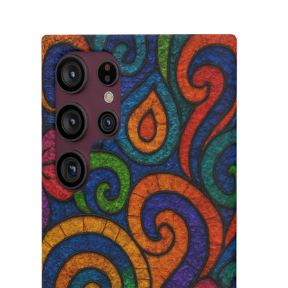 Psychedelic Hippie Phone Case, Boho Rainbow Retro 70s Groovy Art Cover
