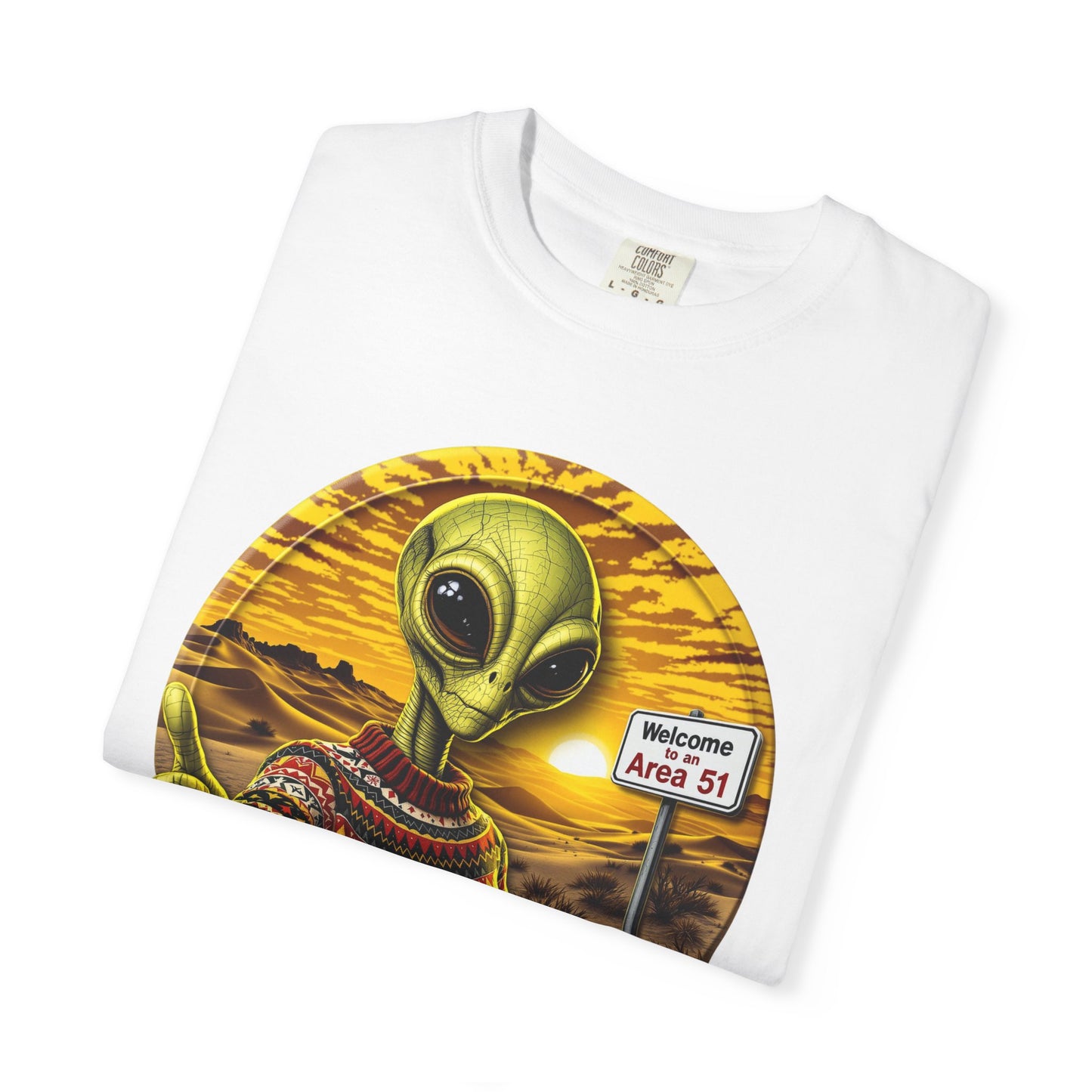 Area 51 Alien Ugly Sweater T-shirt, Extraterrestrial Graphic Tee, UFO Lover Gift, Funny Space Shirt, Ayy Lmao Clothing, Alien Abduction