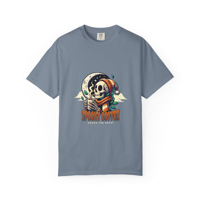 Spooki Coffee Skeleton Garment-Dyed T-shirt - Halloween Comfort Colors
