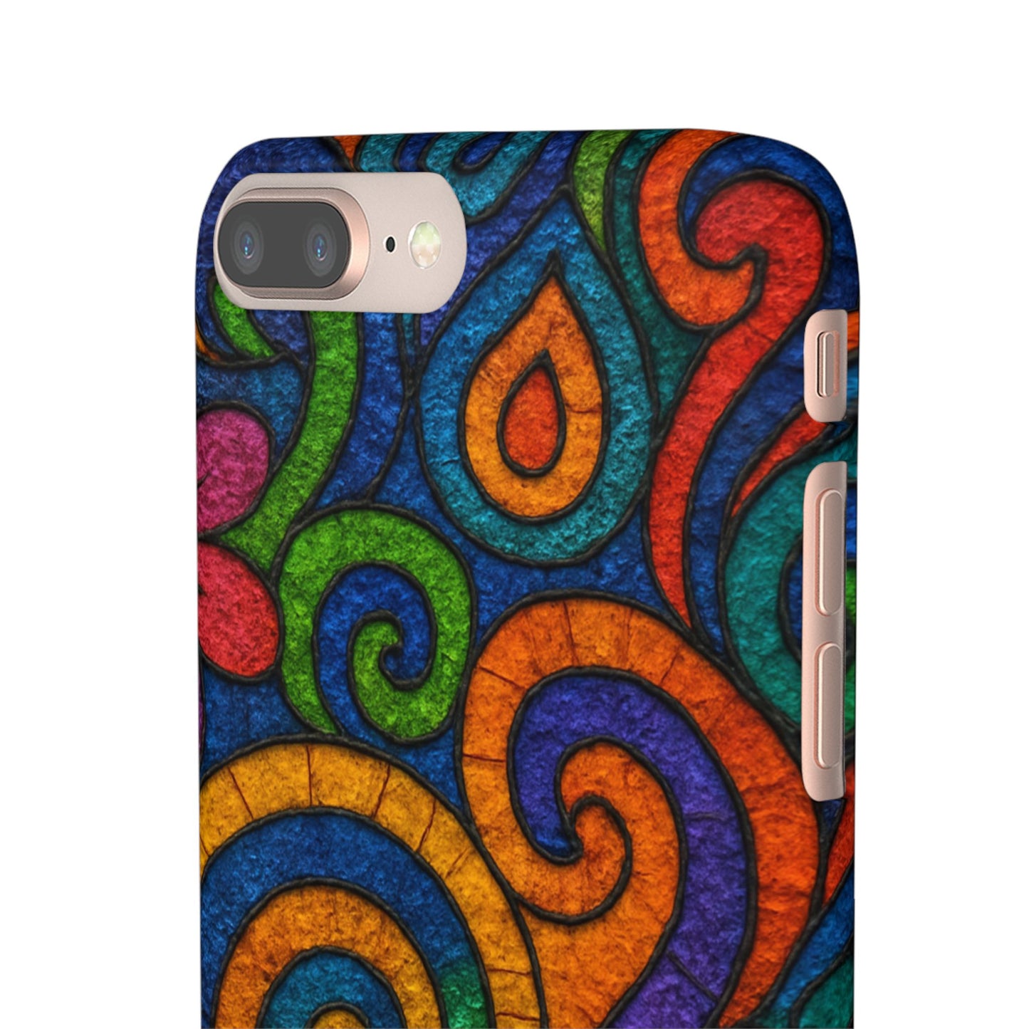 Psychedelic Hippie Phone Case, Boho Rainbow Retro 70s Groovy Art Cover