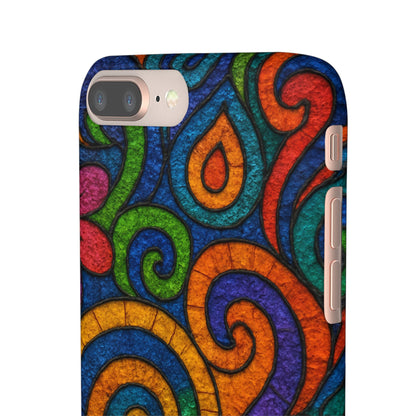 Psychedelic Hippie Phone Case, Boho Rainbow Retro 70s Groovy Art Cover
