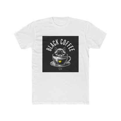 Unisex Cotton Crew Tee Black coffee cat