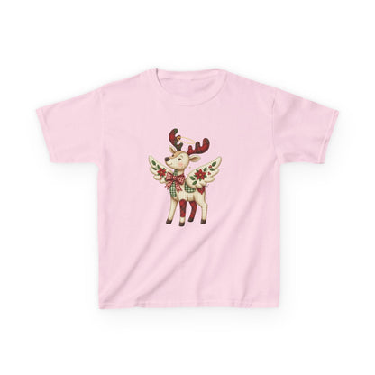 Christmas Deer Patchwork Kids Tee - Festive Children's Clothing
