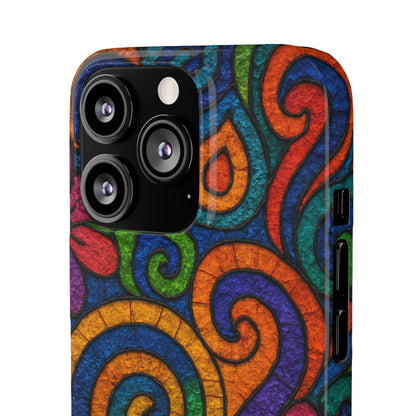Psychedelic Hippie Phone Case, Boho Rainbow Retro 70s Groovy Art Cover