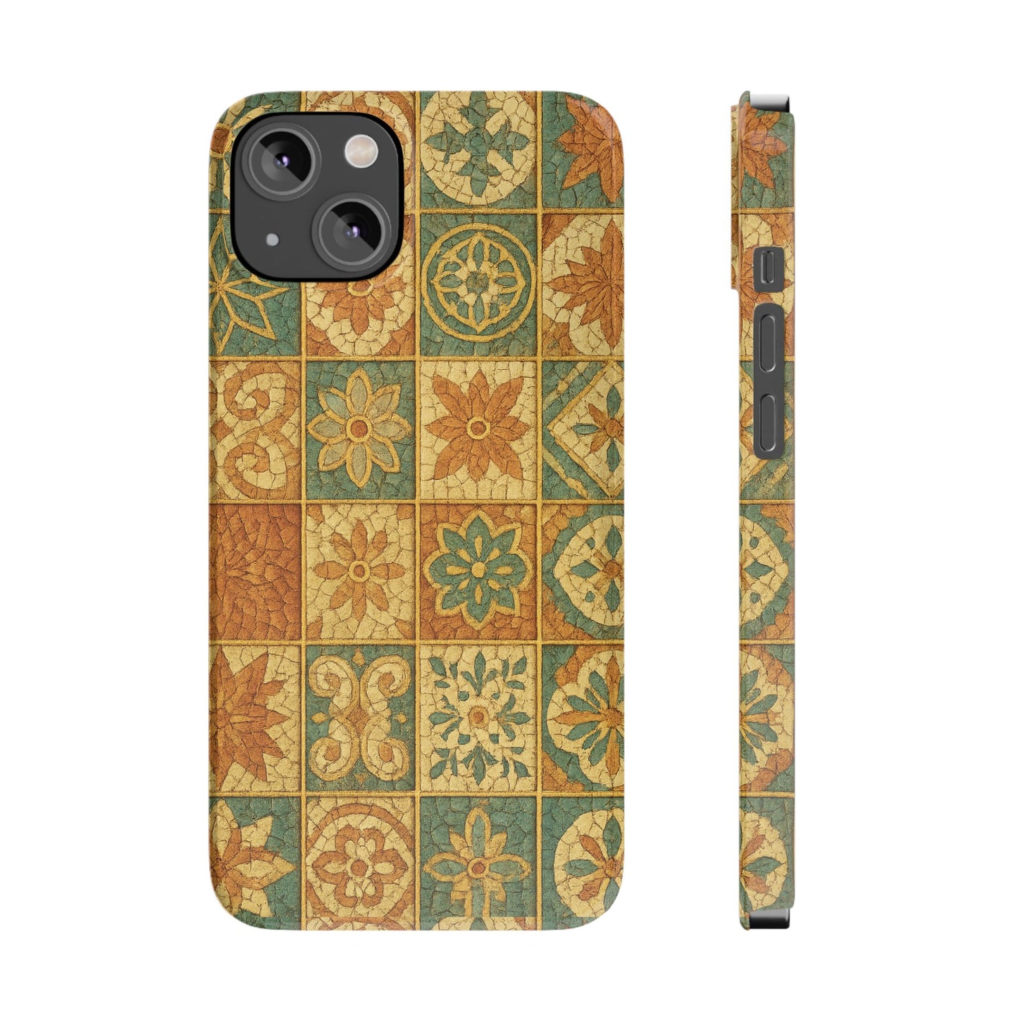 Slim Phone Cases Broken Beauty 3D Glass iPhone Case | Shattered Tile Aesthetic | Gold Lines & Textured Resin Effect