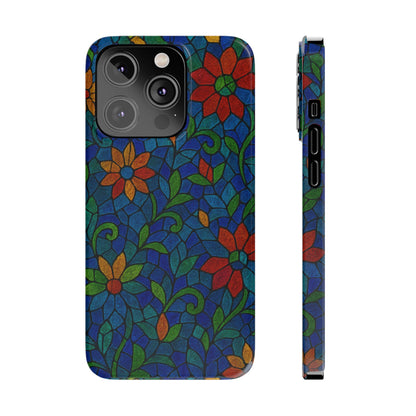 Slim Phone Cases Mystic Aura Mosaic  | 3D Iridescent Glass Tiles | Bohemian Energy Design