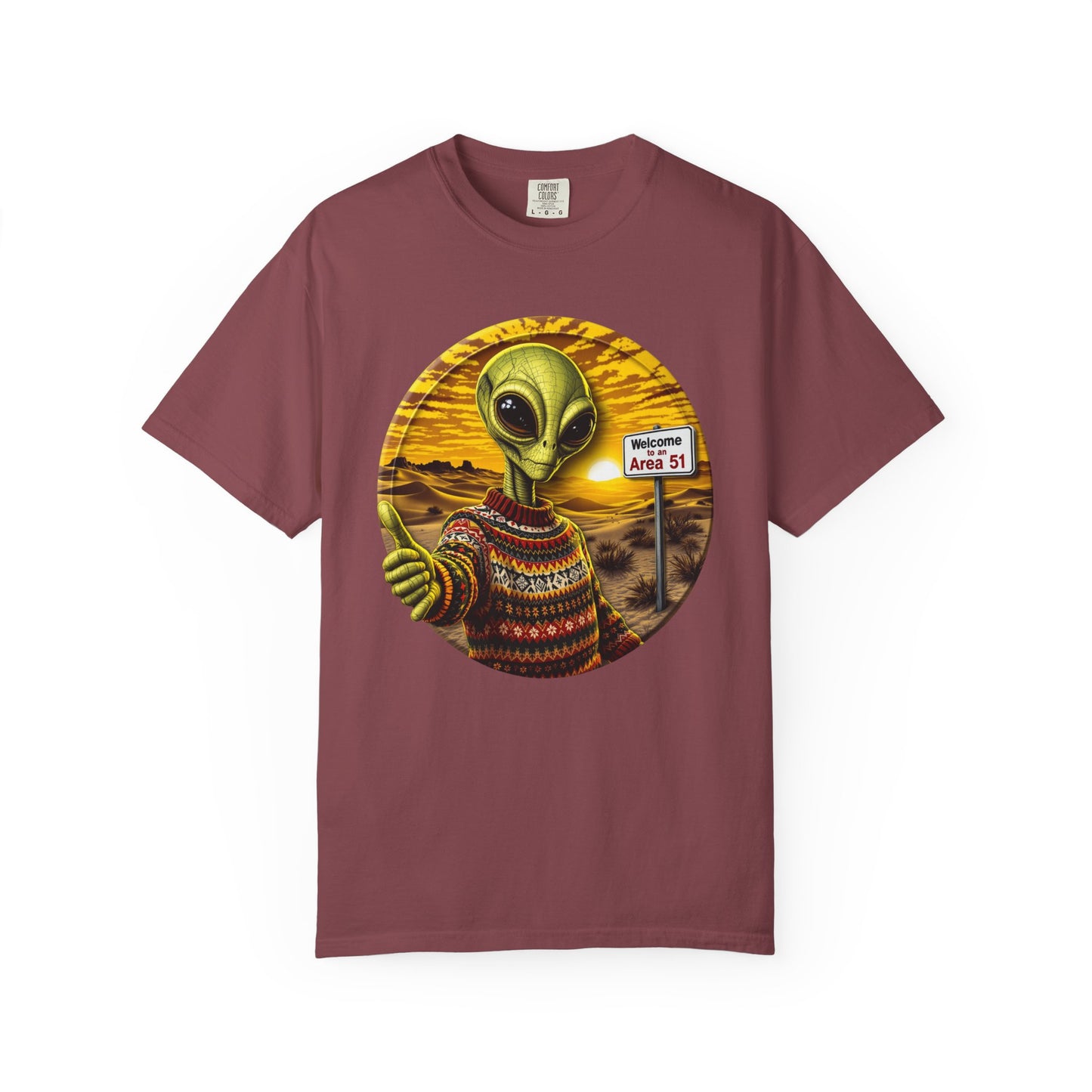 Area 51 Alien Ugly Sweater T-shirt, Extraterrestrial Graphic Tee, UFO Lover Gift, Funny Space Shirt, Ayy Lmao Clothing, Alien Abduction