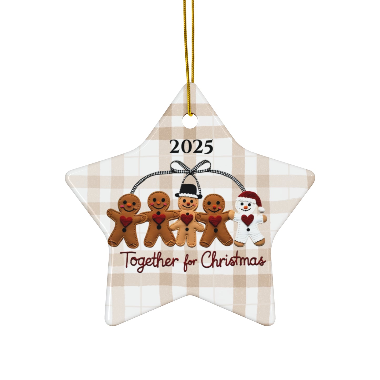 Gingerbread Cookies Ceramic Ornament, Christmas Tree Decoration, Holiday Gift, Seasonal Decor, Festive Ornament