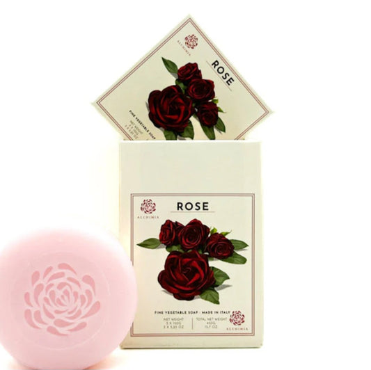 Rose Scented Vegetable Soap Bars - Set of 3 | Alchimia
