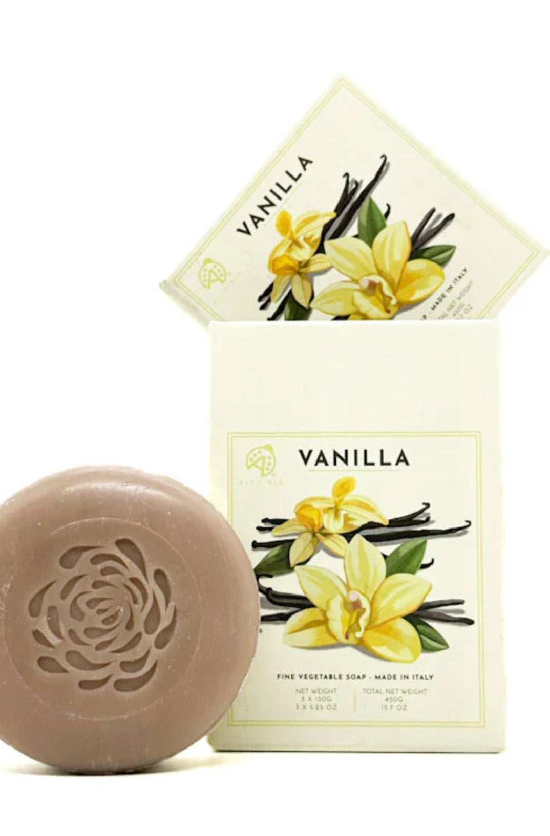 Alchimia Vanilla Vegetable Soap Bar Set, Made in Italy